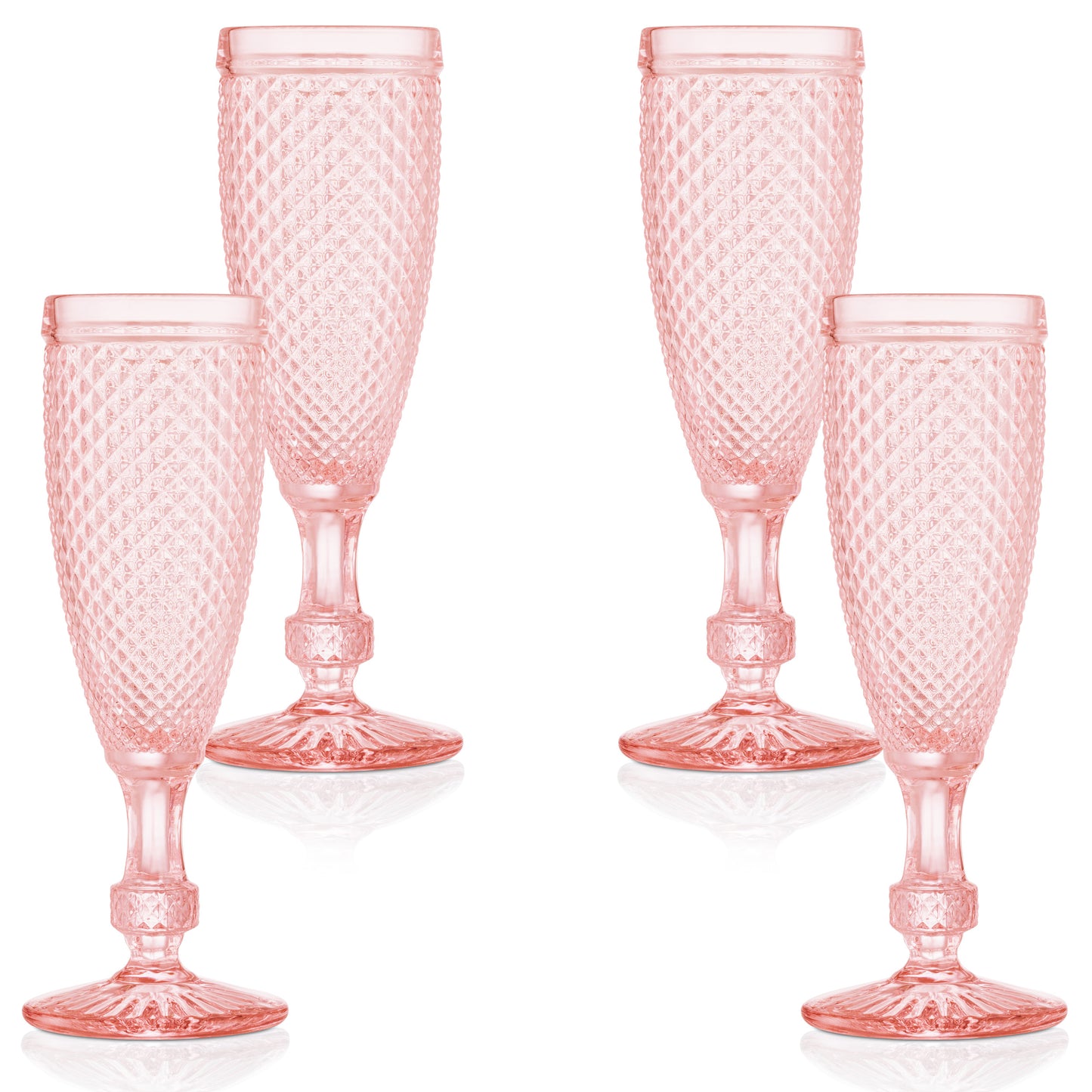 Pink Diamonds Champagne Flutes