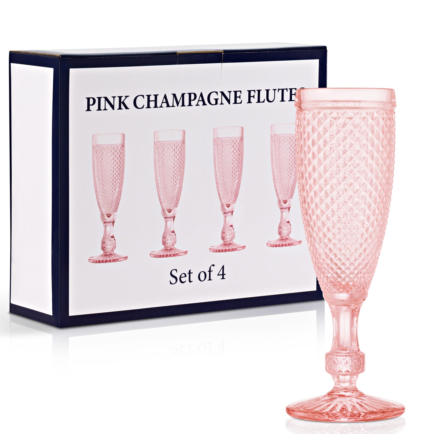Pink Diamonds Champagne Flutes