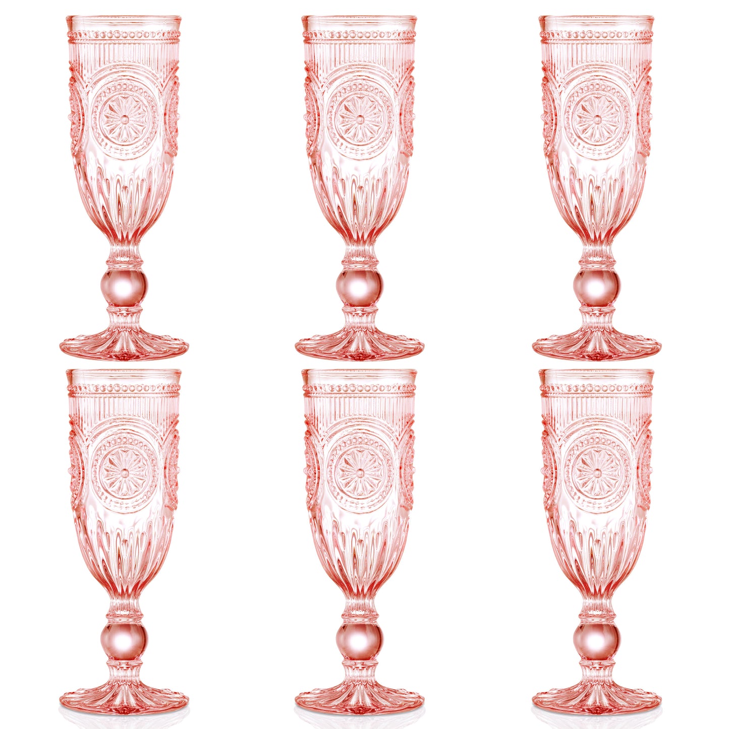 Pink Sunflower Champagne Flutes