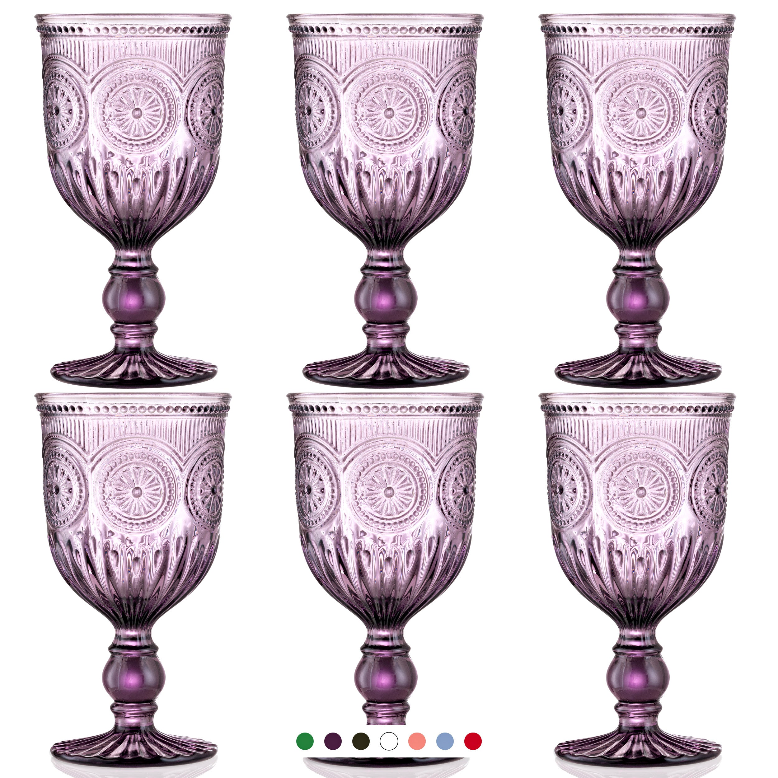 Yungala Pink Wine Glasses set of 6 pink goblets