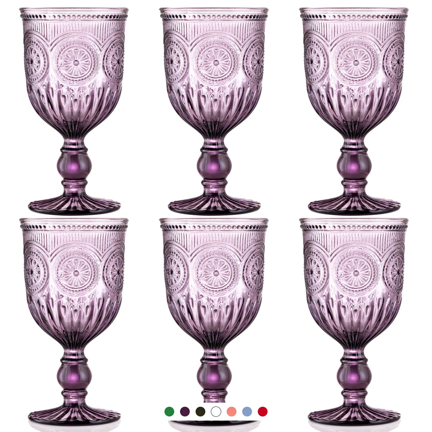 Purple Sunflower Wine Glasses