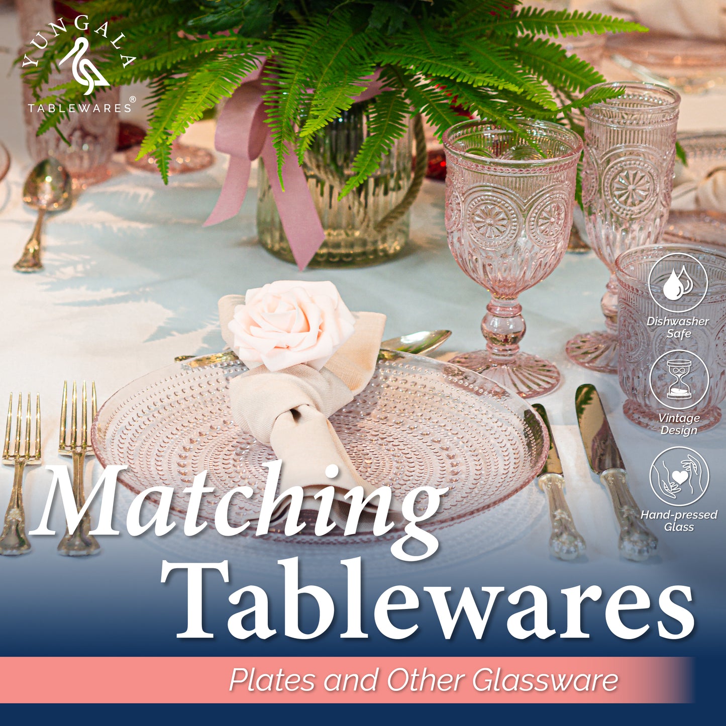 Pink Wine Glasses - Vintage Embossed Colored Glass