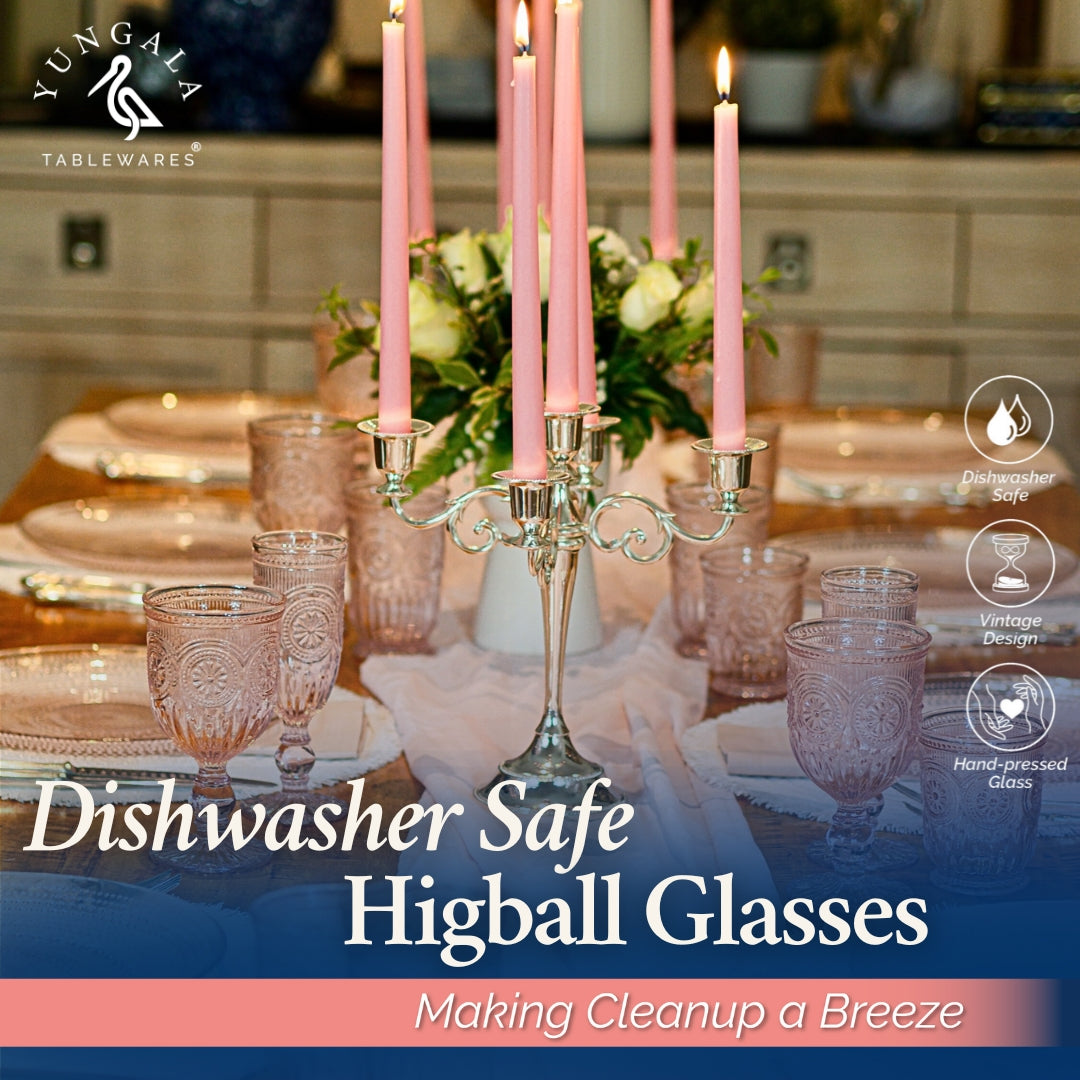 Pink Highball Glasses (Tall Tumblers)