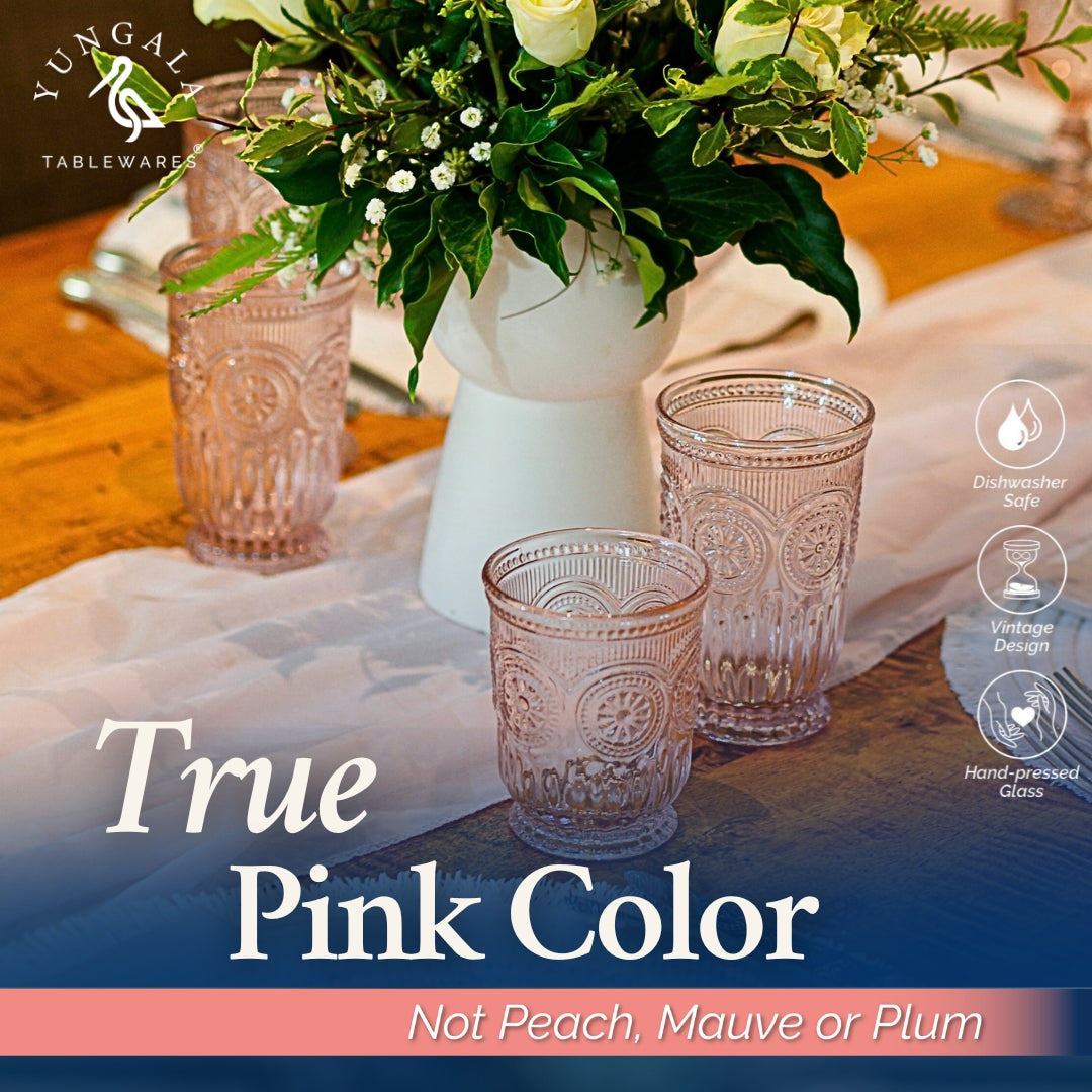 Pink Highball Glasses (Tall Tumblers)