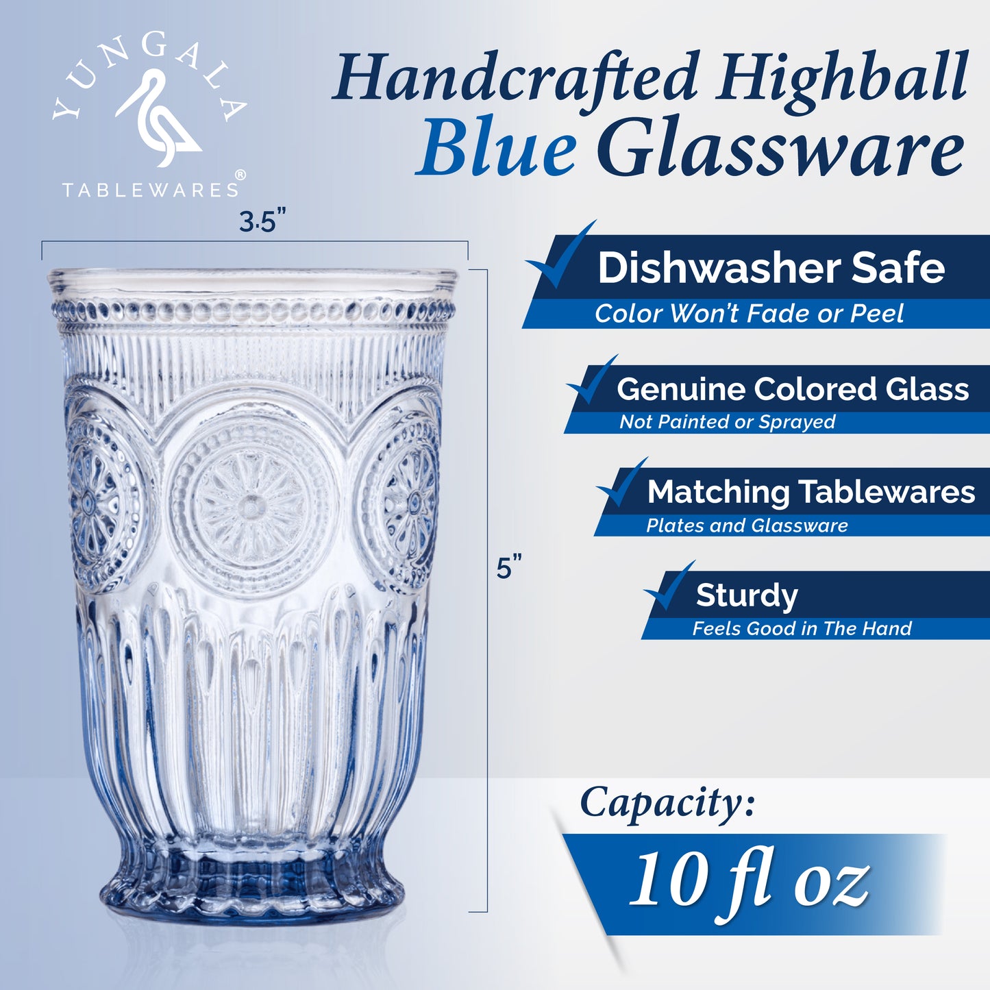 Tall Blue Sunflower Tumblers