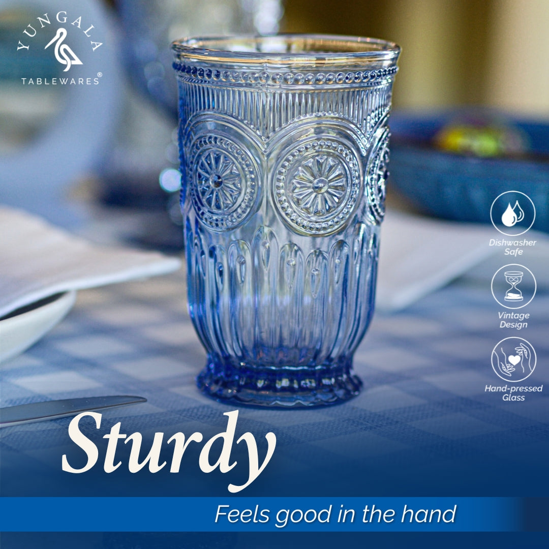 Tall Blue Sunflower Tumblers