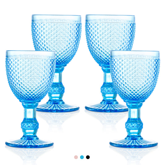 Aqua Diamond Goblets