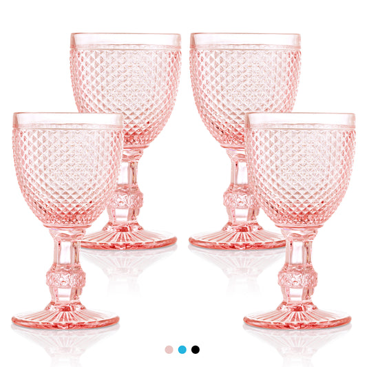 Yungala Pink Wine Glasses set of 6 pink goblets