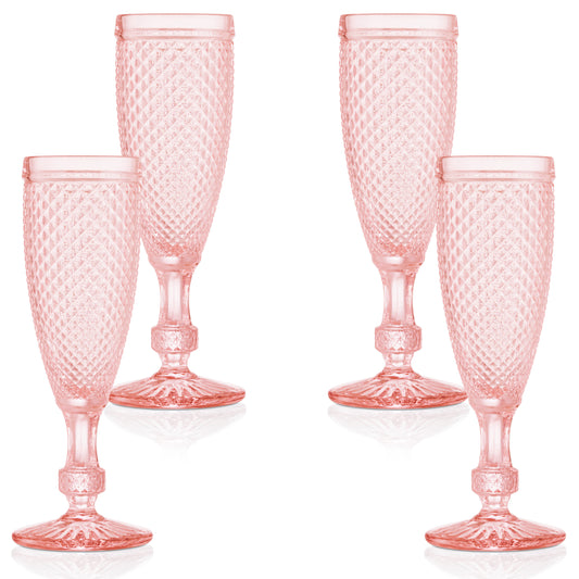 Pink Diamonds Champagne Flutes