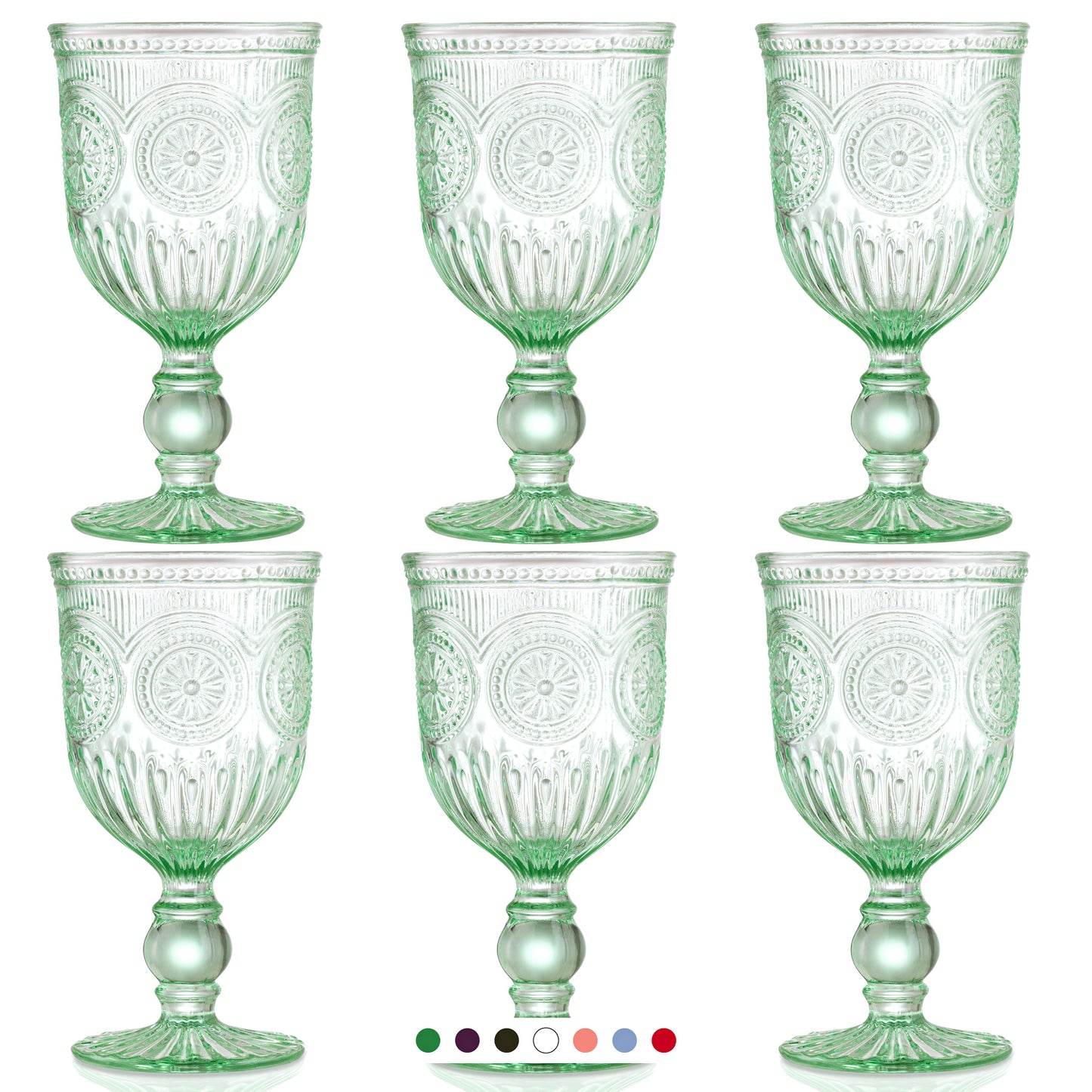 Green Sunflower Wine Glasse