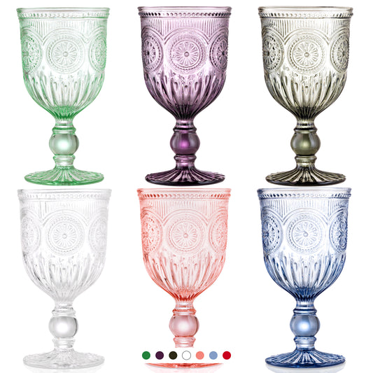 Multi Coloured Sunflower Wine Glasses Set