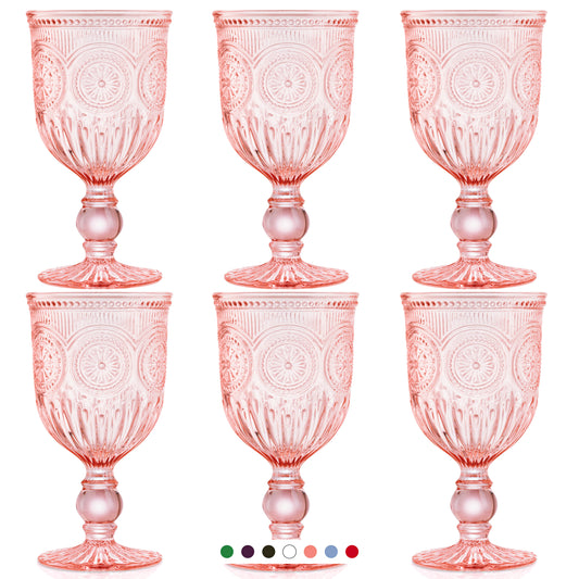 Pink Sunflower Wine Glasses