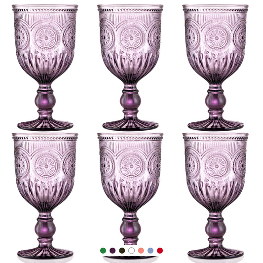 Purple Sunflower Wine Glasses