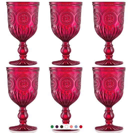 Red Sunflower Wine Glasses